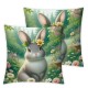 Ulloord Pillow Covers , Floral Throw Pillow Covers Spring Decorative Linen Cushion Cases for Home Sofa Outdoor Decor