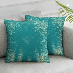 Ulloord  Decorative Velvet Throw Pillow Covers , Square Soft Plush Spring Cushion Cases for Living Room Home Decor Couch Sofa Outdoor, Turquoise