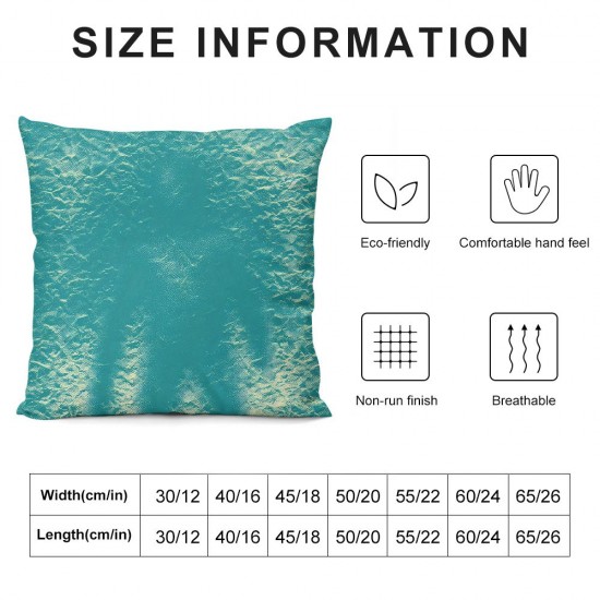 Ulloord  Decorative Velvet Throw Pillow Covers , Square Soft Plush Spring Cushion Cases for Living Room Home Decor Couch Sofa Outdoor, Turquoise