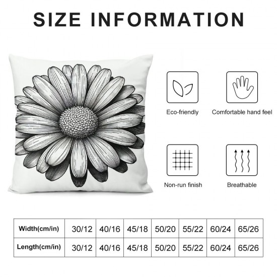 Ulloord Throw Pillow Covers ,Soft Double Side Print Yellow Flower Decorative Pillows Case for Couch,Bed,Living Room,Car