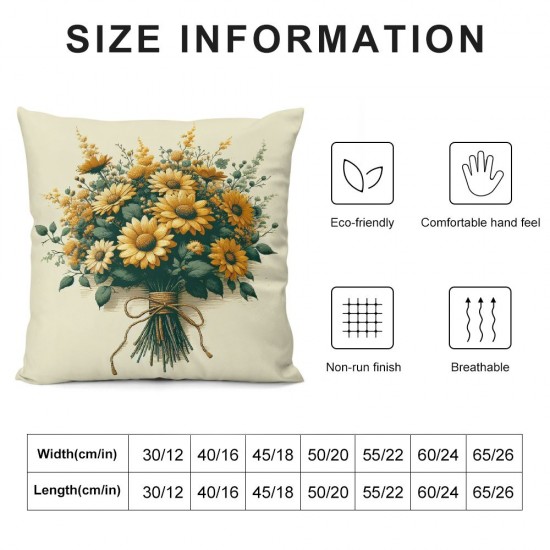 Ulloord Summer Pillow Cover Eucalyptus Flowers Decor Vase Bee Farmhouse Pillow Case Decorations for Home Sofa Couch