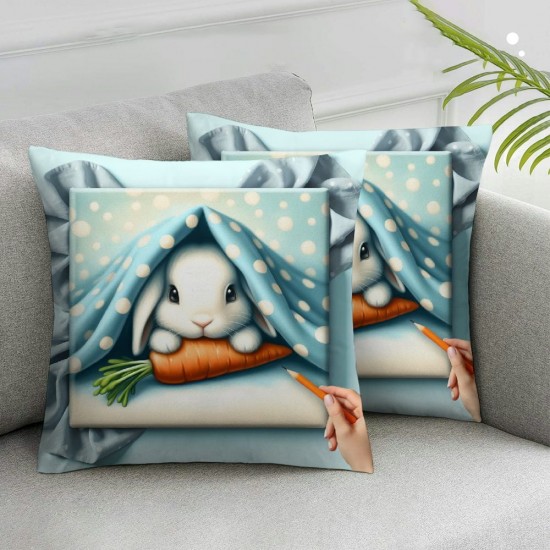 Ulloord Pillow Covers Decorations for Spring Home Decor Decorative Throw Pillows Rabbit Eggs Throw Pillow Cover