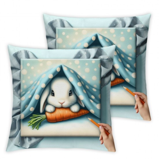 Ulloord Pillow Covers Decorations for Spring Home Decor Decorative Throw Pillows Rabbit Eggs Throw Pillow Cover