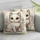 Ulloord Spring Pillow Covers  Cat Flower Throw Pillow Covers, Spring Cat Flower Theme Design Decoration, Pet Pillow Cover Home Colorful Cushion Cover for Holiday Farmhouse Wedding Home Sofa