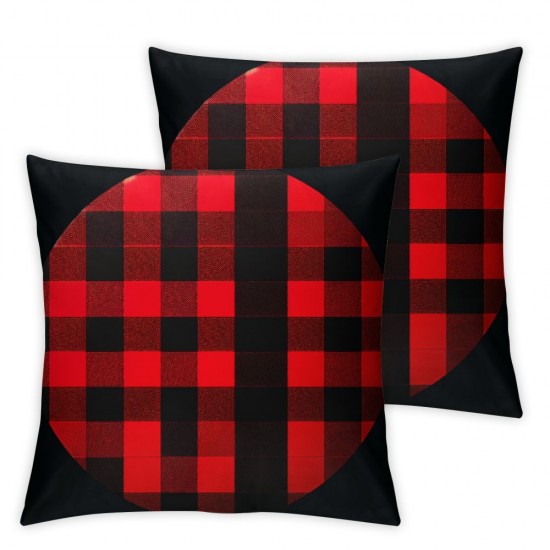 Ulloord  Farmhouse Pillow, Farmhouse Decor, Farmhouse Pillow Cover, Black and Red Plaid Pillow Cover, Buffalo Check Pillow Cover