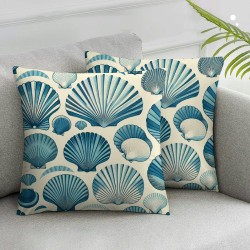 Ulloord Beach Shell with Throw Pillow Covers Decorative Square Pillow Case Cushion Cover for Couch/Bed/Car