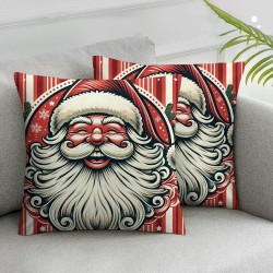 Ulloord Red Stripes Red Throw Pillow Cover, Christmas Cushion Case Decoration for Sofa Couch