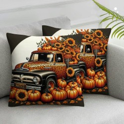 Ulloord Fall for He Never Leaves Throw Pillow Covers , Autumn Thanksgiving Pumpkin Cross Decoration for Home