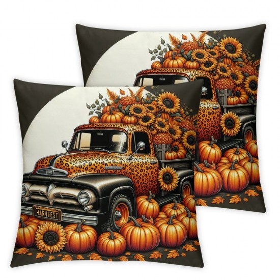 Ulloord Fall for He Never Leaves Throw Pillow Covers , Autumn Thanksgiving Pumpkin Cross Decoration for Home