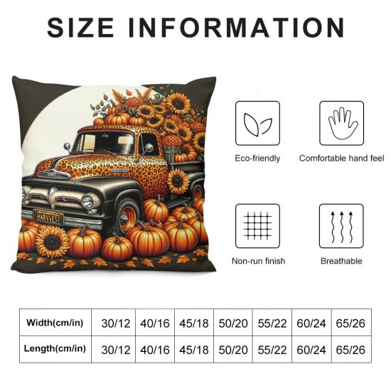 Ulloord Fall for He Never Leaves Throw Pillow Covers , Autumn Thanksgiving Pumpkin Cross Decoration for Home