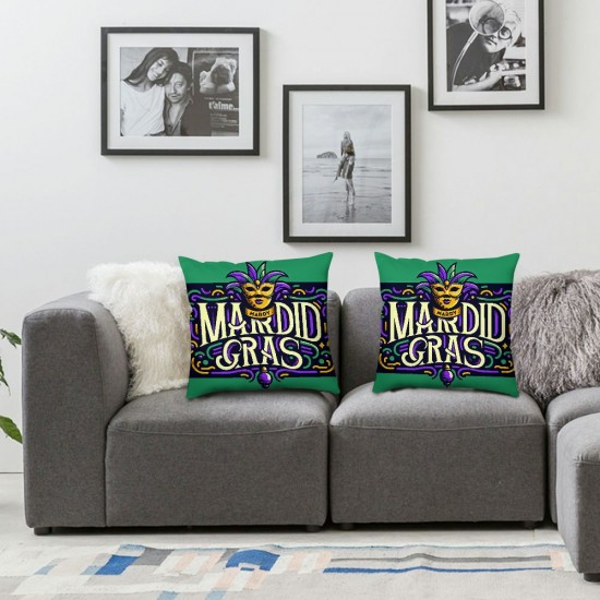 Ulloord Mardi Gras Throw Pillow Cover, Cushion Case for Sofa Couch