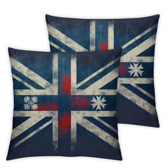 Ulloord  Vintage British Flag Farmhouse Pillow Cover Home Decor Linen Throw Pillow Case Cushion Cover for Sofa Couch