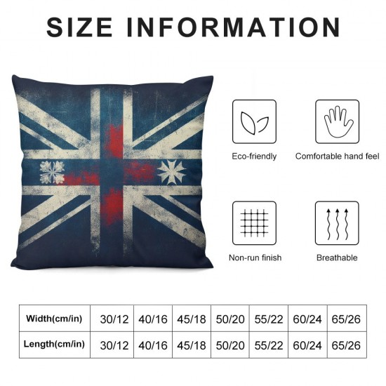 Ulloord  Vintage British Flag Farmhouse Pillow Cover Home Decor Linen Throw Pillow Case Cushion Cover for Sofa Couch