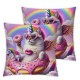 Ulloord  Space Unicorn Cat Decorations Pillow Cover Hipster Cat Wear Color Sunglasses Farmhouse Decor Throw Pillow Cases Cushion Cover  Home Decoration