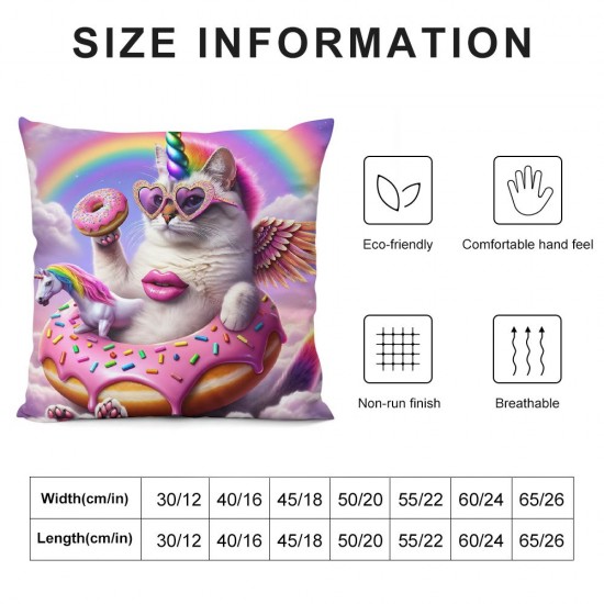 Ulloord  Space Unicorn Cat Decorations Pillow Cover Hipster Cat Wear Color Sunglasses Farmhouse Decor Throw Pillow Cases Cushion Cover  Home Decoration