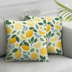 Ulloord Fruit Leaves Pillow Cover Linen Decorative Square Throw Pillow Cover Inch for Sofa Couch Decoration