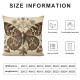 Ulloord Ink Peony Flower and Butterfly Christmas Cute Velvet Fabric Butterfly Pillow Cover  for Sofa Car Room Bed Garden Home Decor