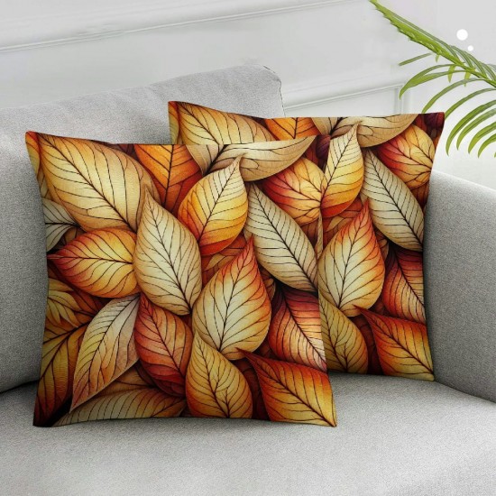 Ulloord Aesthetic Leaf Throw Pillow Covers Home Decor Accent Square Pillow Covers for Couch/Bed/Car