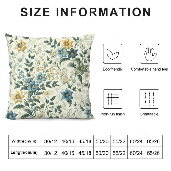 Ulloord Throw Pillow Covers Floral Decorative Square Pillow Case Cushion Cover for Couch/Bed/Car