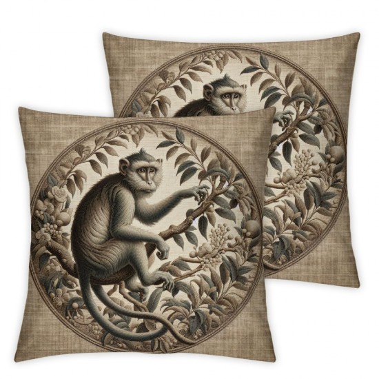 Ulloord Vervet Monkey Throw Pillow Cover  Linen Pillowcase,for Sofa Car Bedroom Cushion Cover