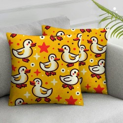 Ulloord Throw Pillow Covers Cute Animals Home Deco Square Yellow Cartoon Ducks Pillowcase Pillow Case Cushion Cover for Couch/Bed/Car/Sofa/Bedroom/Living Room