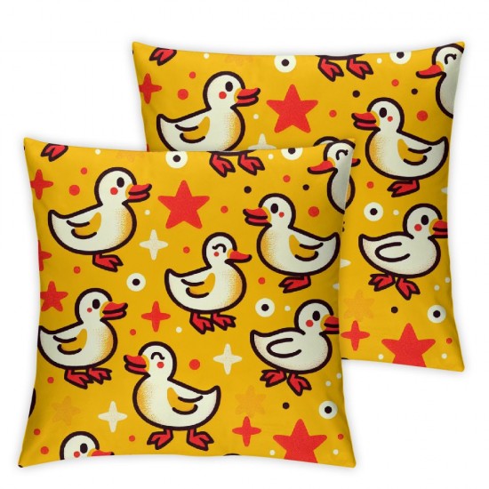 Ulloord Throw Pillow Covers Cute Animals Home Deco Square Yellow Cartoon Ducks Pillowcase Pillow Case Cushion Cover for Couch/Bed/Car/Sofa/Bedroom/Living Room