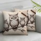 Ulloord Christmas Throw Pillow Covers  Linen Zipper Pillows Animal Sketch Mother Owl Boho Home Decor