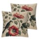 Ulloord Bird Flower Linen Throw Pillow Covers Farmhouse  Double Sided with Zipper Decorative Pillows for Couch Cushion Sofa Outdoor