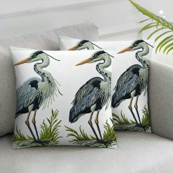 Ulloord Linen Pillow Covers  Throw Pillows Animal Watercolor Heron Pillow Cases Home Decor Cushion Cover for Room Couch Sofa Outdoor Chair Car