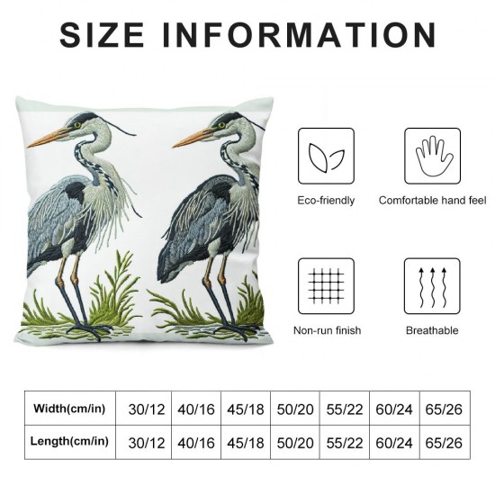 Ulloord Linen Pillow Covers  Throw Pillows Animal Watercolor Heron Pillow Cases Home Decor Cushion Cover for Room Couch Sofa Outdoor Chair Car