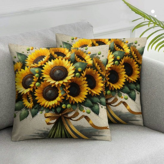 Ulloord  Sunflower Home Sweet Home Bless This Home Summer Throw Pillow Covers,  Yellow Cushion Case for Sofa Couch