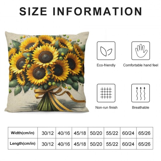 Ulloord  Sunflower Home Sweet Home Bless This Home Summer Throw Pillow Covers,  Yellow Cushion Case for Sofa Couch