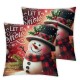 Snowman Christmas Red Throw Pillow Covers , Winter Holiday Cushion Case Decoration for Sofa Couch