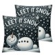 Christmas Snowman Throw Pillow Cover, Holiday Cushion Case Decoration for Sofa Couch