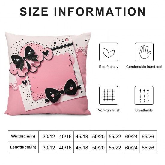 Valentine's Day P.S. I Love You Throw Pillow Cover , Bow Wedding Cushion Case Decoration for Sofa Couch