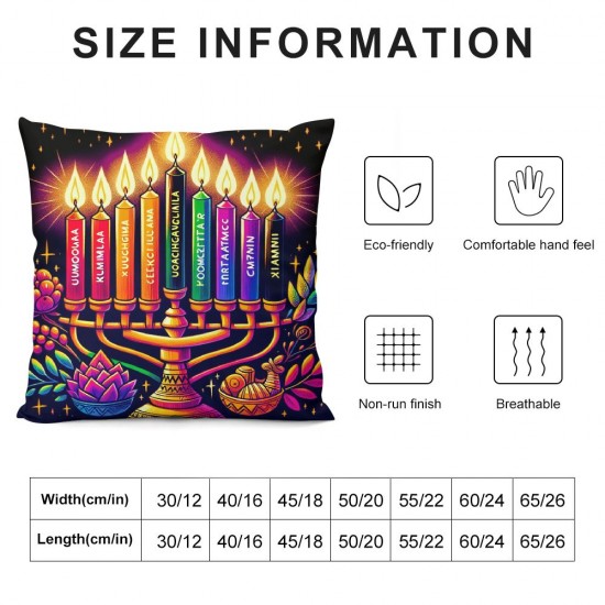 Candlestick Throw Pillow Cover, Holiday Cushion Case Decoration for Sofa Couch