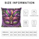 Mardi Gras Throw Pillow Covers, Stripes Holiday Cushion Case Decoration for Sofa Couch