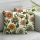 Ulloord  Fall Flowers Throw Pillow Cover , Seasonal Autumn Harvest Decoration for Home Sofa Couch