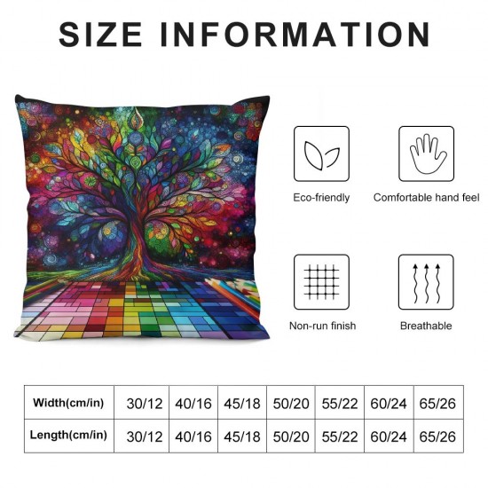 Ulloord Colorful Spring Pillow Cover Linen Decorative Square Throw Pillow Cover for Sofa Couch Decoration