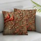 Christmas Pillow Covers Brown Throw Pillows Appear When Angle are Near Home Decor Living Room Decorative Pillowcase Cushion Case for Sofa Couch