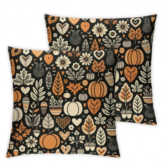 Thanksgiving Pillow Covers Yellow Leopoard Pumpkins Throw Pillows Thanksgiving Day Fall Autumn Pillowcase for Sofa Couch Holiday Home Decor