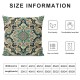 Throw Pillow Covers Rug Carpet Double Sided Pattern Cotton Soft Pillow Case Cushion Cover Pillowcase for Couch Sofa Bed Decorative (Green)