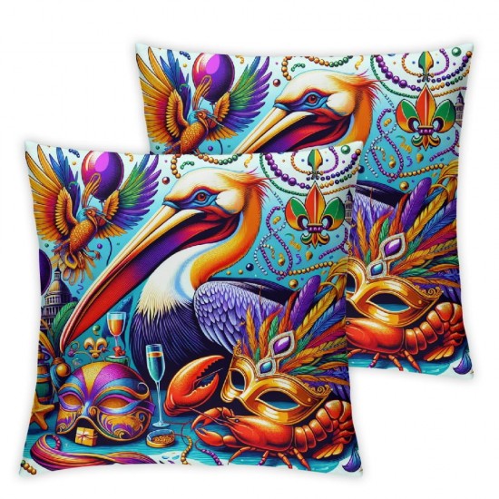 Mardi Gras Pillow Covers Throw Pillow Covers Living Room Decorative Pillowcase Cushion Case for Sofa Couch