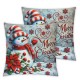 Christmas Pillow Covers Snowman Red and Gold Throw Pillow Covers Christmas Pillowcase Home Decor Living Room House Decorative Cushion Case for Sofa Couch