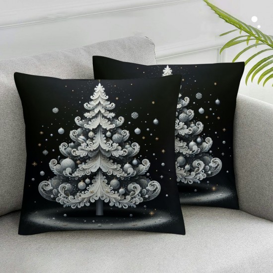 Christmas Pillow Covers Throw Pillow Covers Black and White Pillowcase Home Decor Living Room House Decorative Cushion Case for Sofa Couch