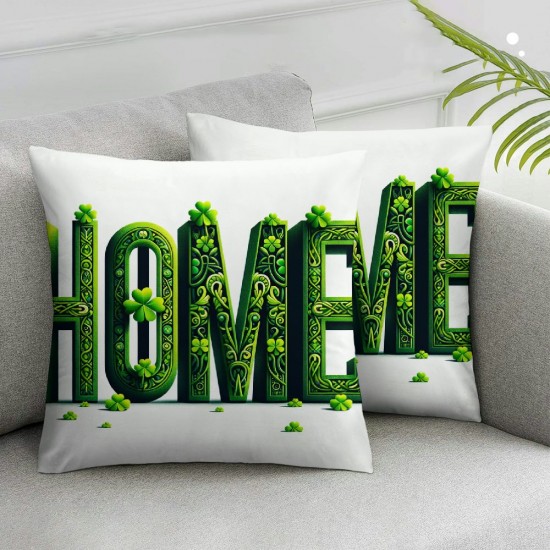 St Patricks Day Pillow Covers Coin Pot Throw Pillowcase Lucky Home Green Sofa Decor Pillowcase Decoration Cushion Cases