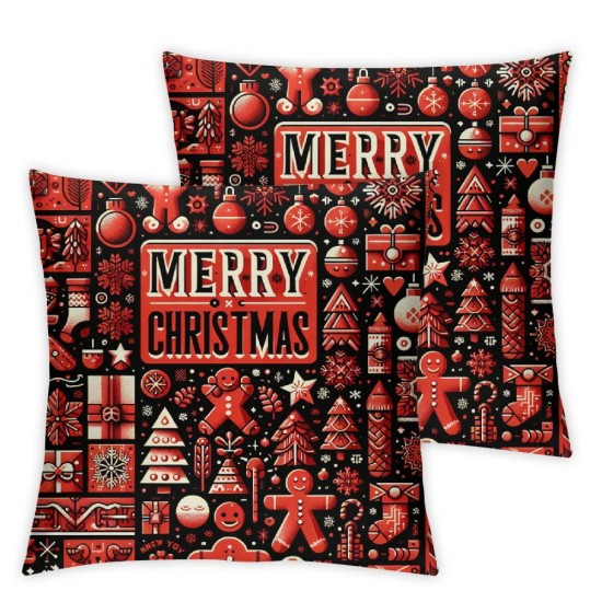 Christmas Pillow Covers Cat Red Throw Pillow Covers Christmas Pillowcase Home Decor Living Room House Decorative Cushion Case for Sofa Couch