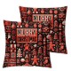 Christmas Pillow Covers Cat Red Throw Pillow Covers Christmas Pillowcase Home Decor Living Room House Decorative Cushion Case for Sofa Couch