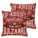 Christmas Pillow Covers pls Stop Here Winter Red Throw Pillows Merry Christmas Pillowcase Home Decor Living Room House Decorative Cushion Case for Sofa Couch