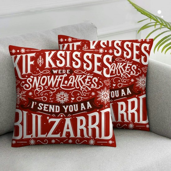 Christmas Pillow Covers pls Stop Here Winter Red Throw Pillows Merry Christmas Pillowcase Home Decor Living Room House Decorative Cushion Case for Sofa Couch